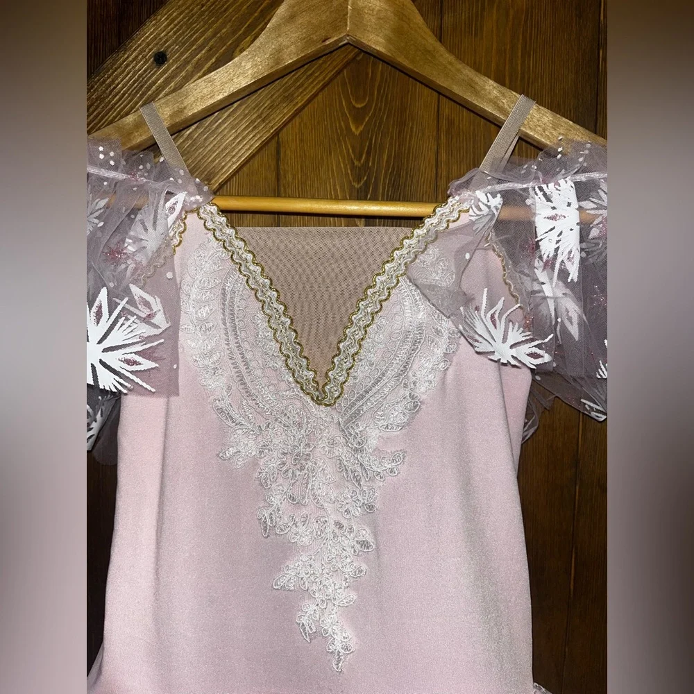 Girl Ballet Long Tutu Dress Spaghetti Straps Camisole Leotard Ballerina Costume